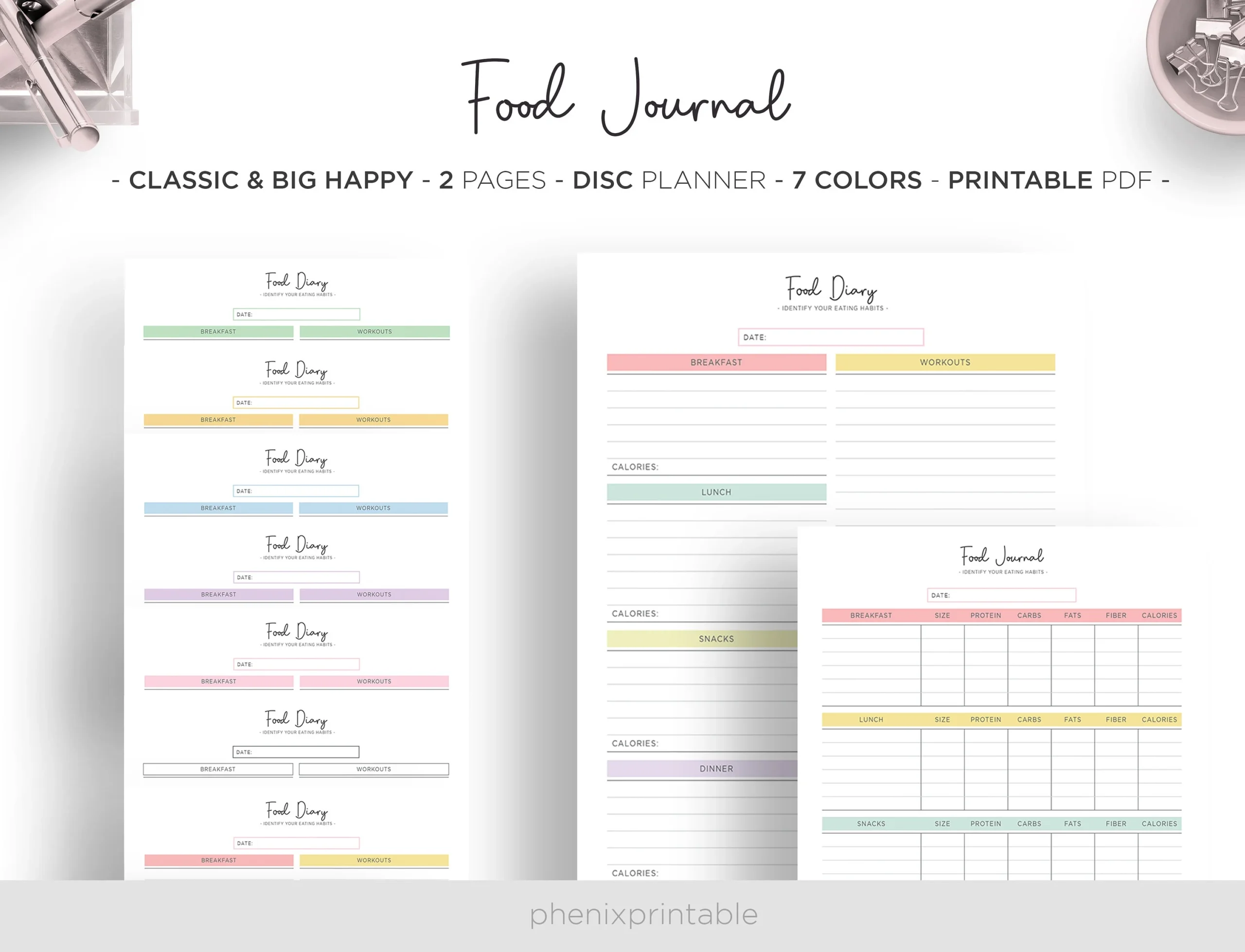 Happy Planner Food Log Printable