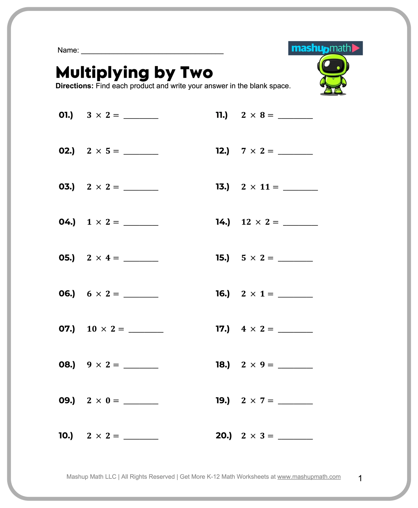 Free 2nd Grade Math Worksheets Printable W Answers Mashup Math