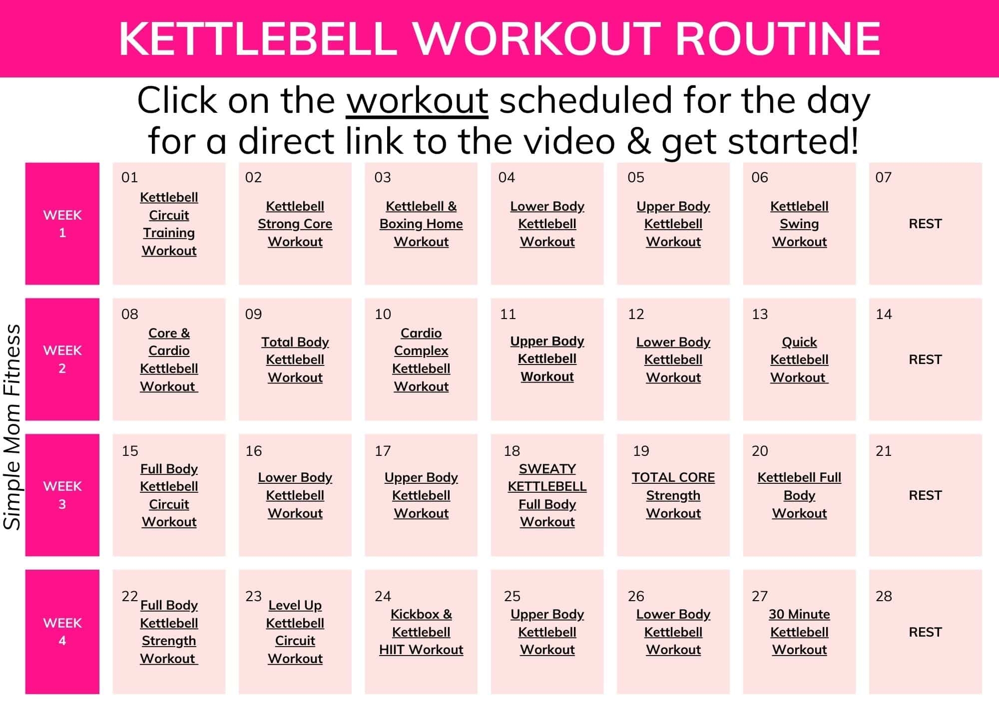 FREE 4 Week Kettlebell Workout Routine Simple Mom Fitness