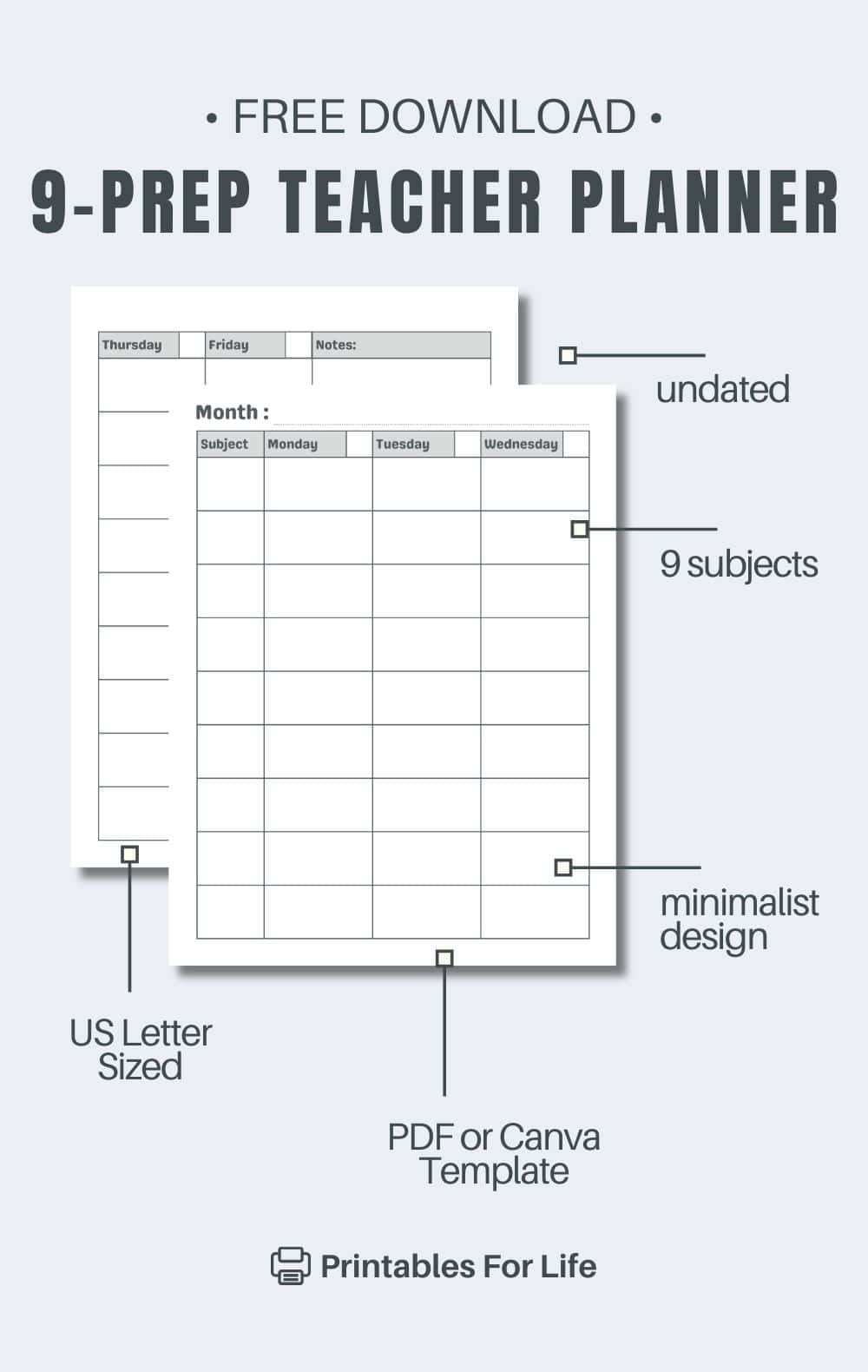 Free Teacher Planner Printables