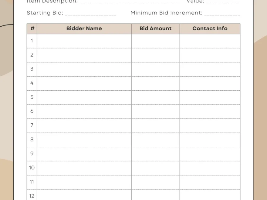 Free And Customizable Auction Templates
