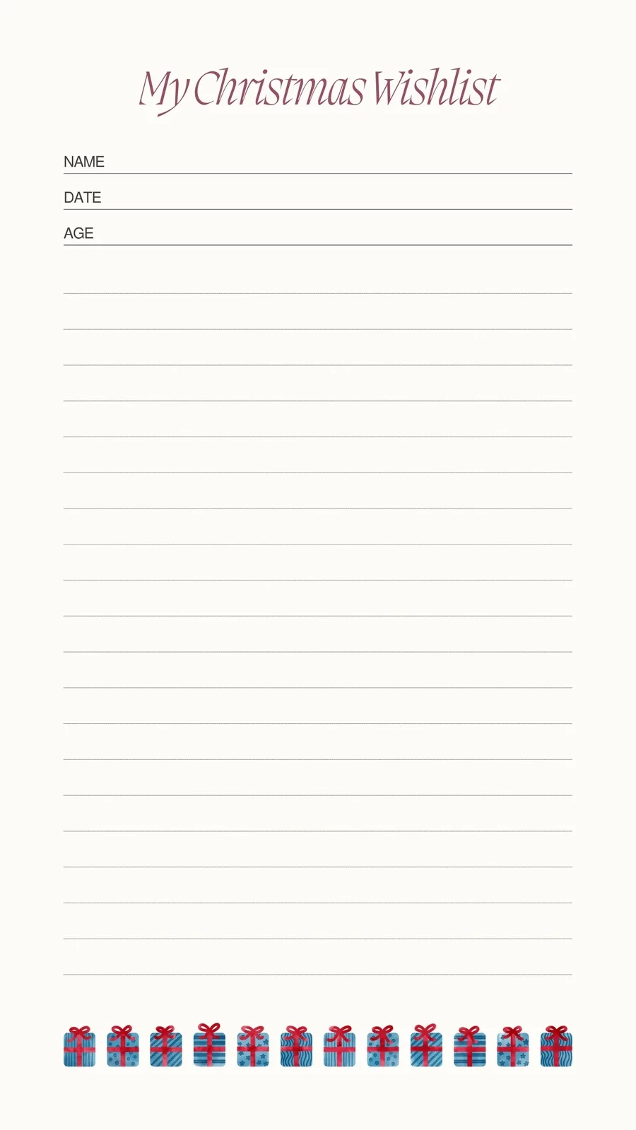 Free And Customizable Holiday Wishlist Templates Free And Customizable Holiday Wishlist Templates