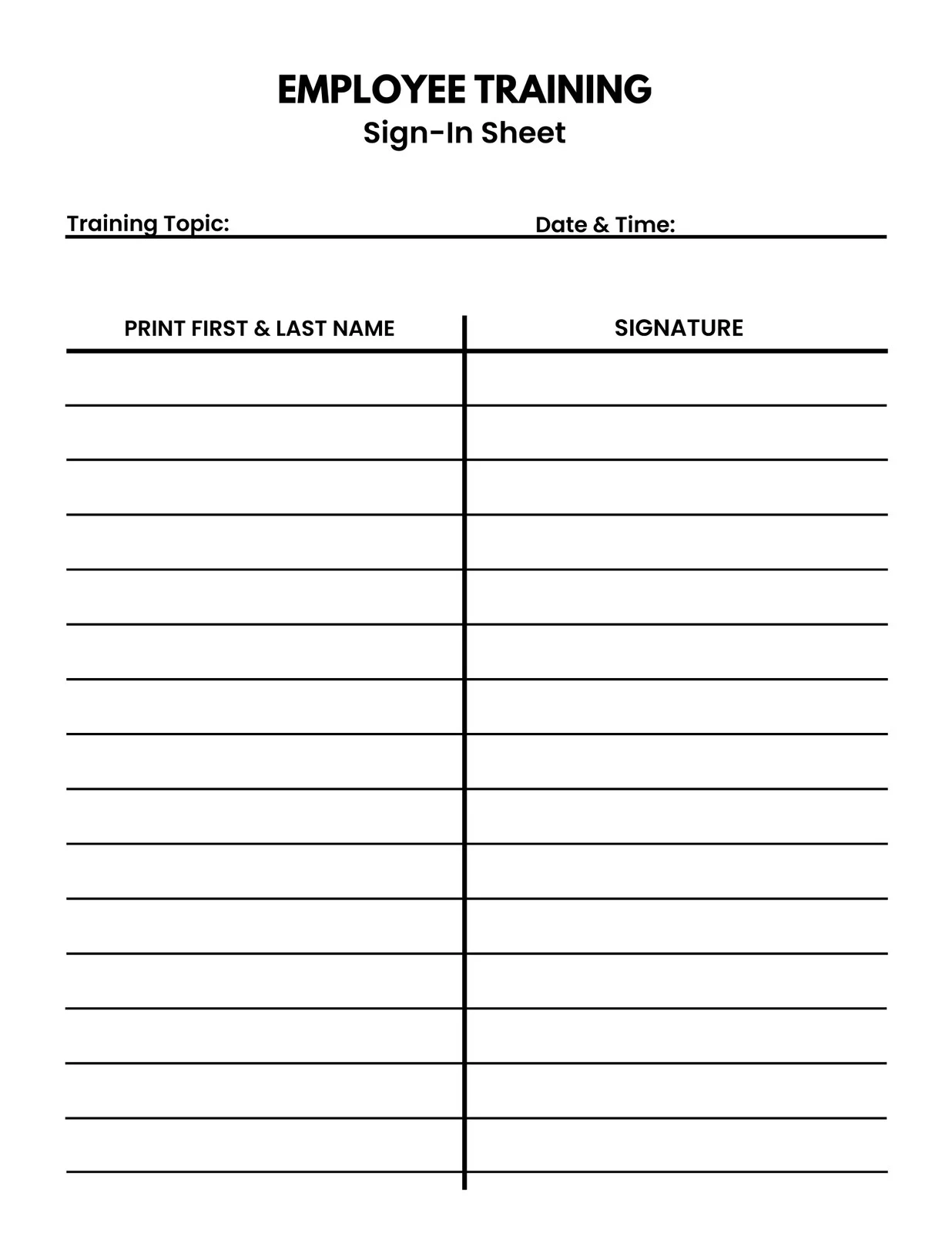 Free Printable Sign Up Sheet
