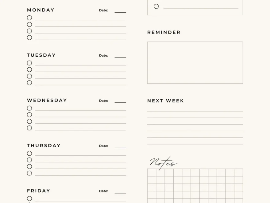 Free And Customizable Weekly Planner Templates Canva