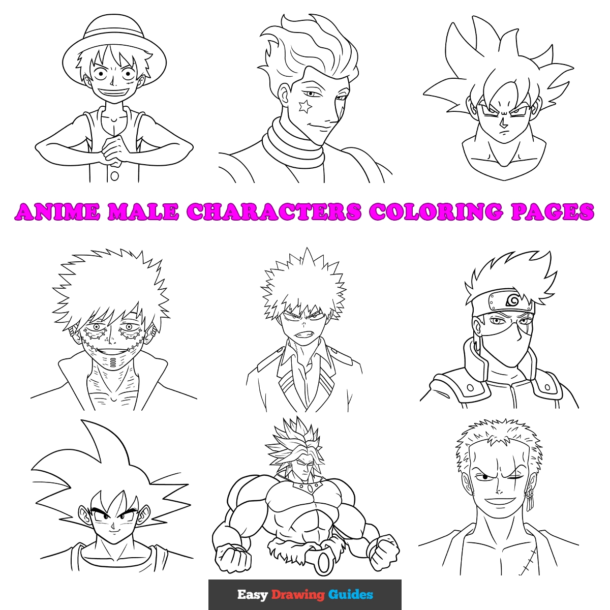 Free Anime Male Characters Coloring Pages For Kids 24 Printable Sheets Free Anime Male Characters Coloring Pages For Kids 24 Printable Sheets