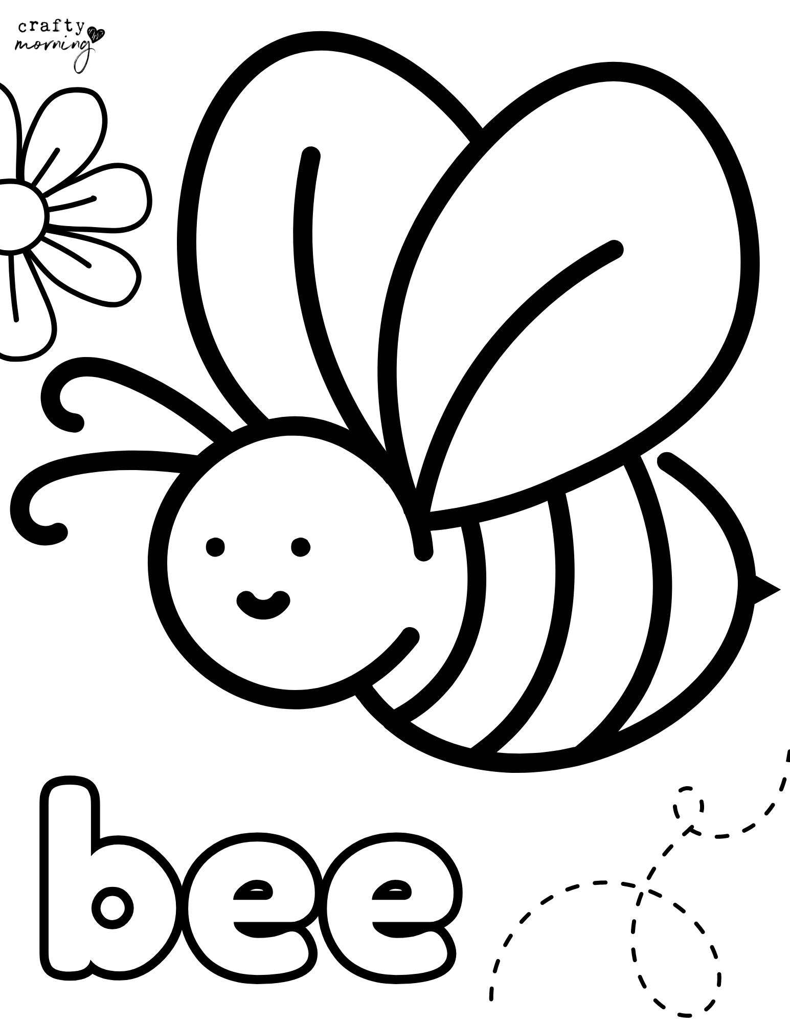 Free Bee Coloring Pages Crafty Morning