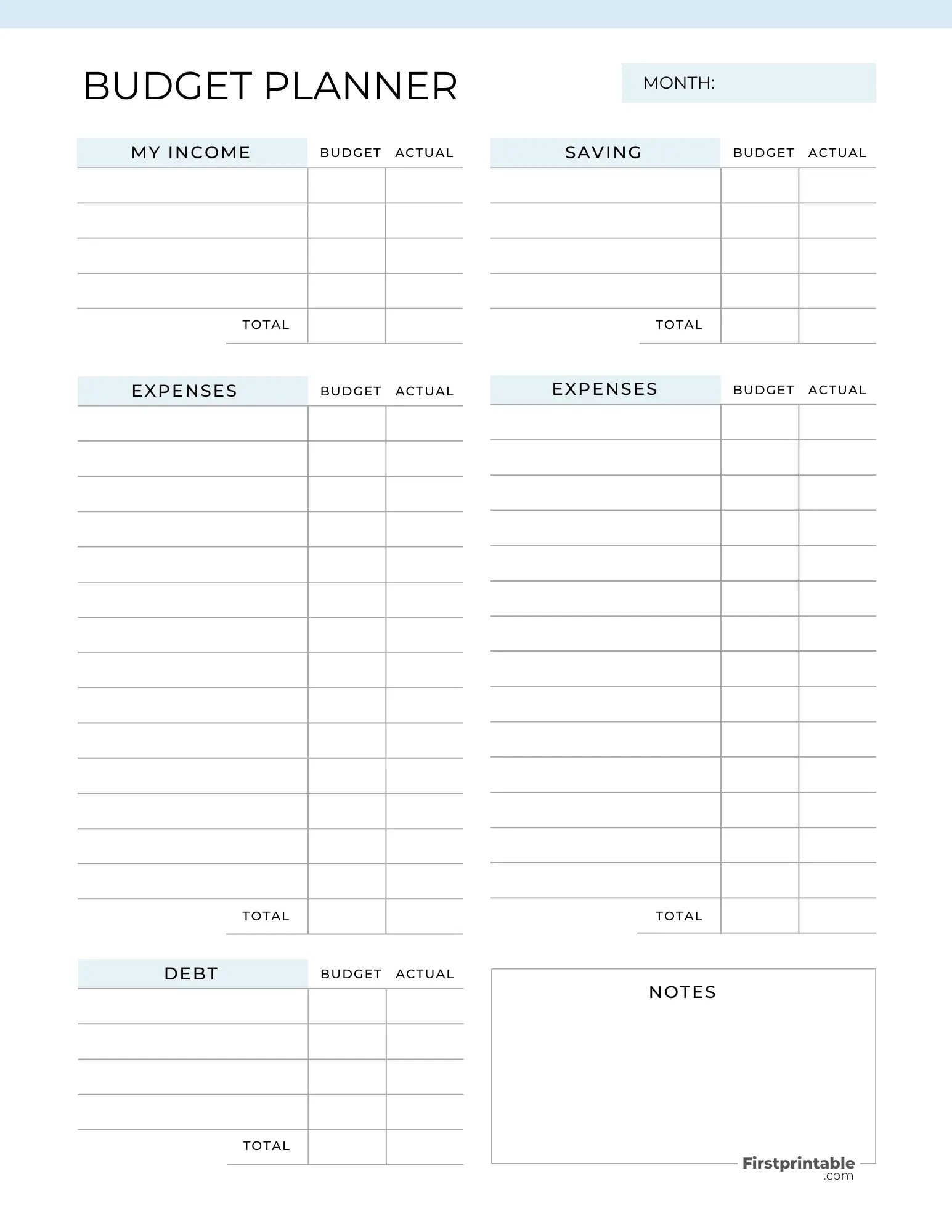 Free Printable Budget Planners