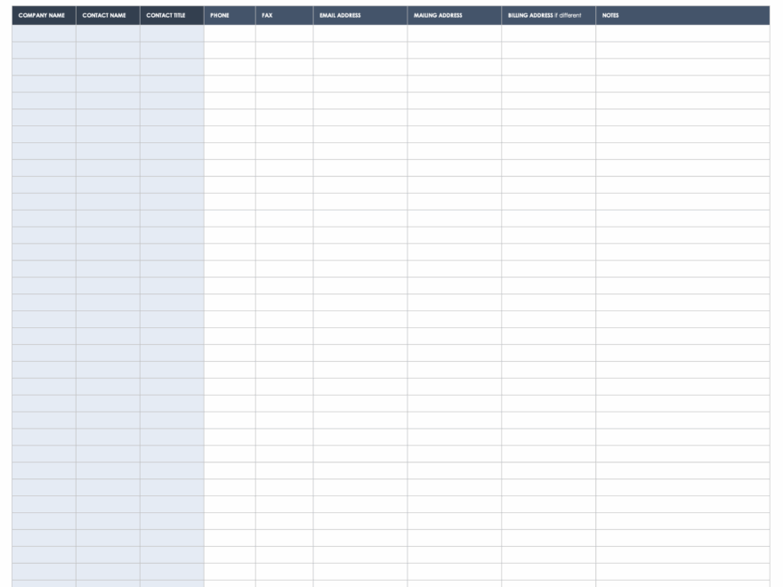 Free Client Customer List Templates Smartsheet