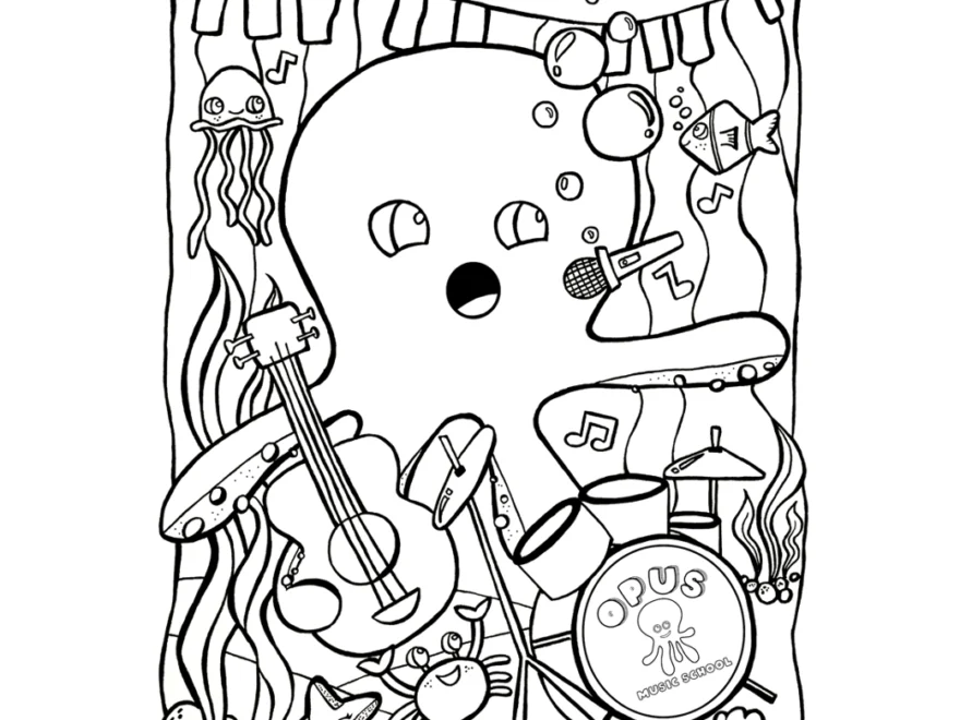 Free Coloring Page Opus Music School