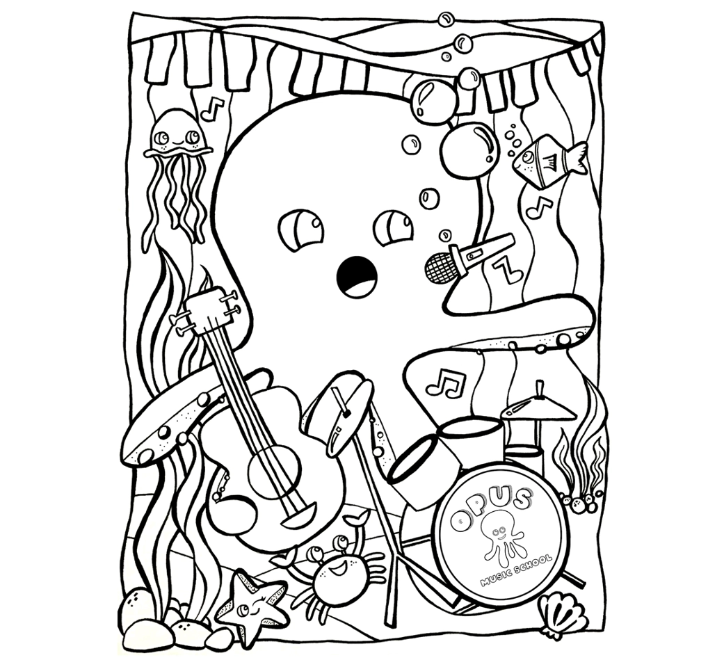 Free Coloring Page Opus Music School Free Coloring Page Opus Music School