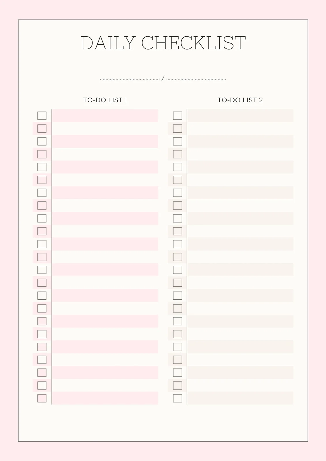 Free Custom Downloadable Checklist Templates Canva