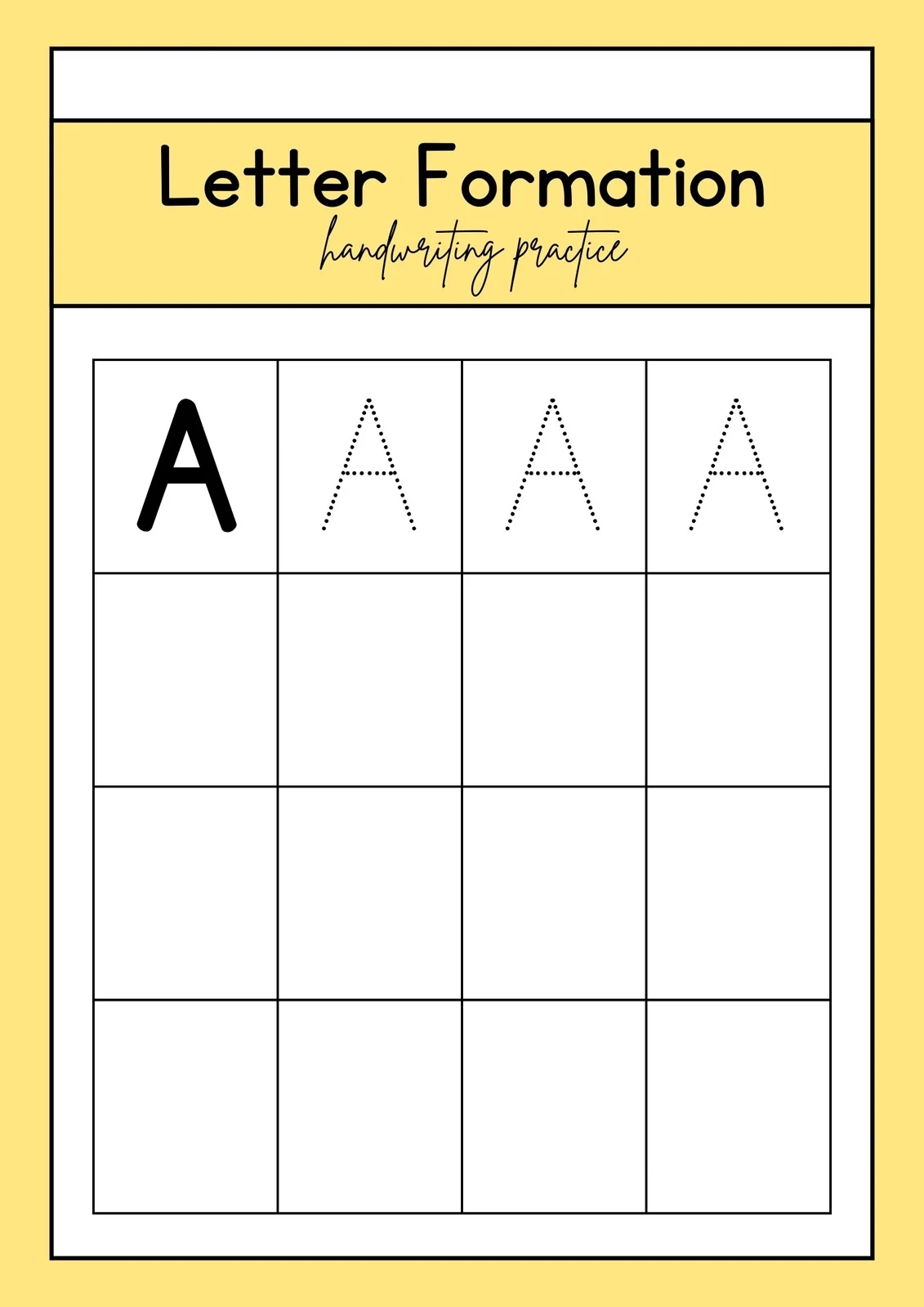 Free Printable Kindergarten Handwriting Maker Sheet