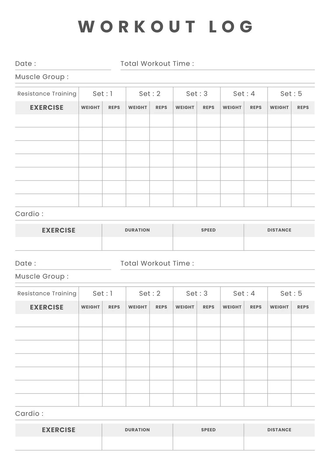 Fitness Planner Pages Printables Free