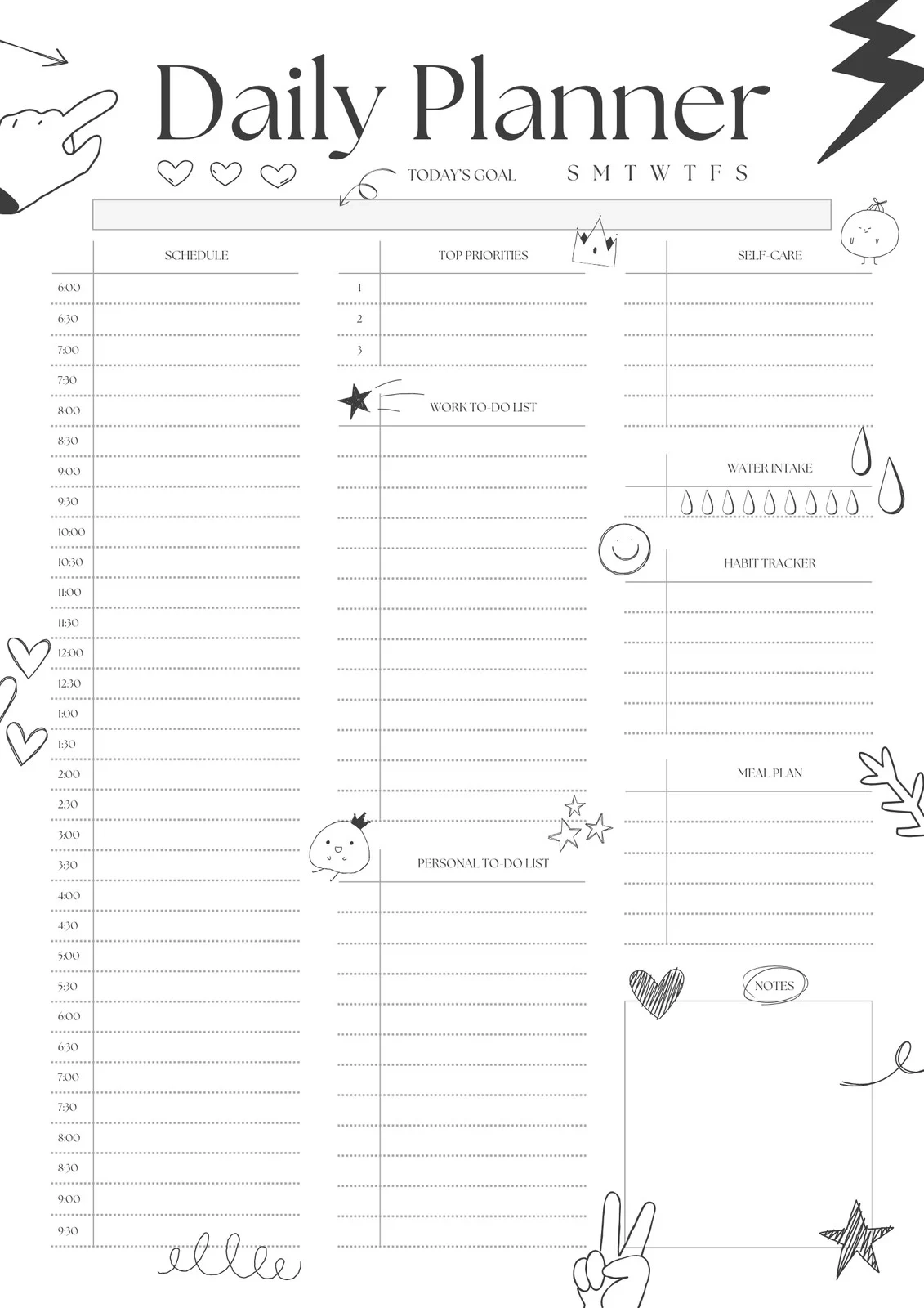 Free Printable Simple Daily Planner