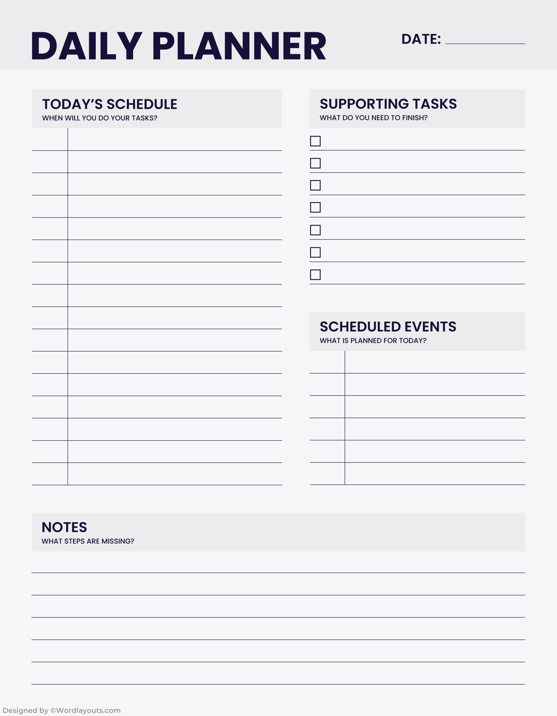 Free Daily Planner Templates To Download Edit Print 