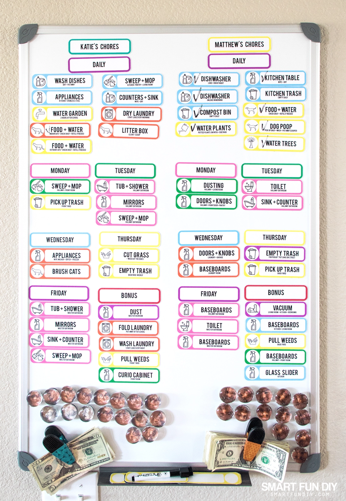 Printable Chore Charts For Magnets