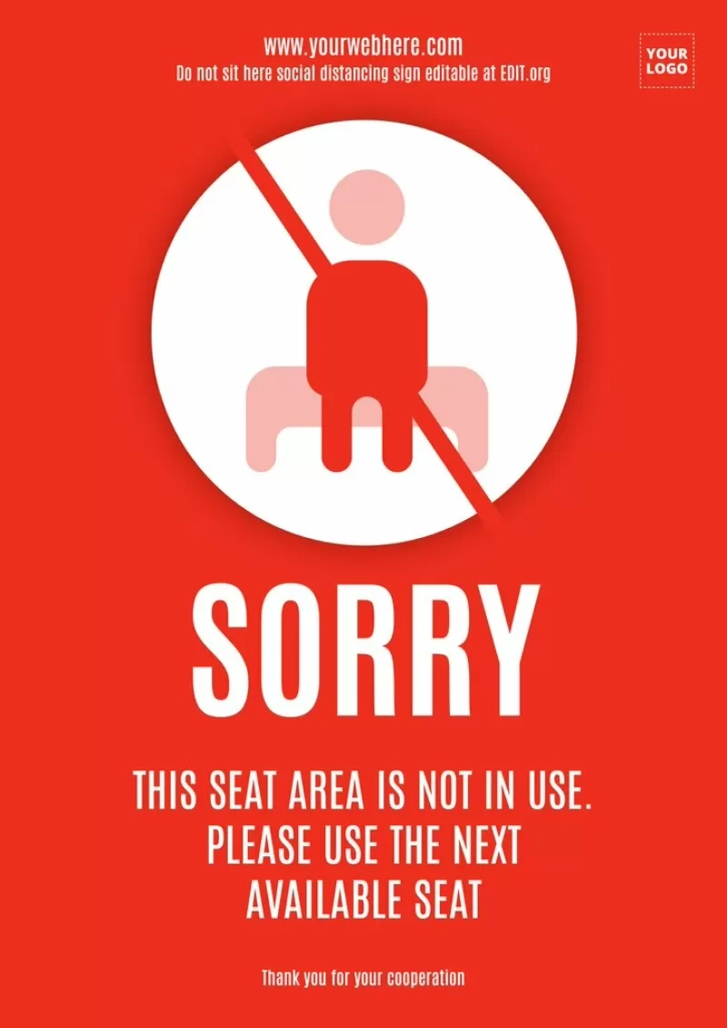 Free Do Not Sit Sign Templates