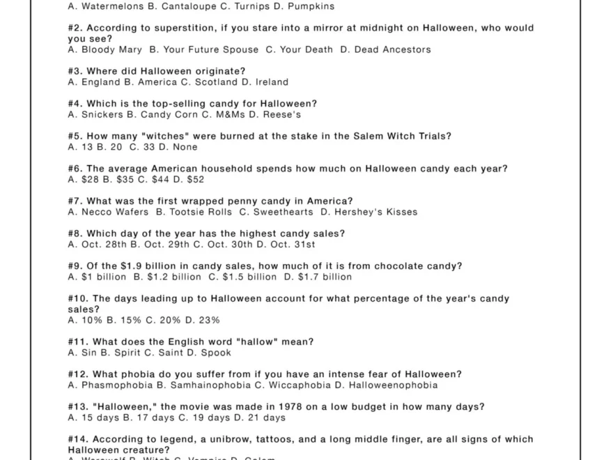 FREE Halloween Trivia Lil Luna