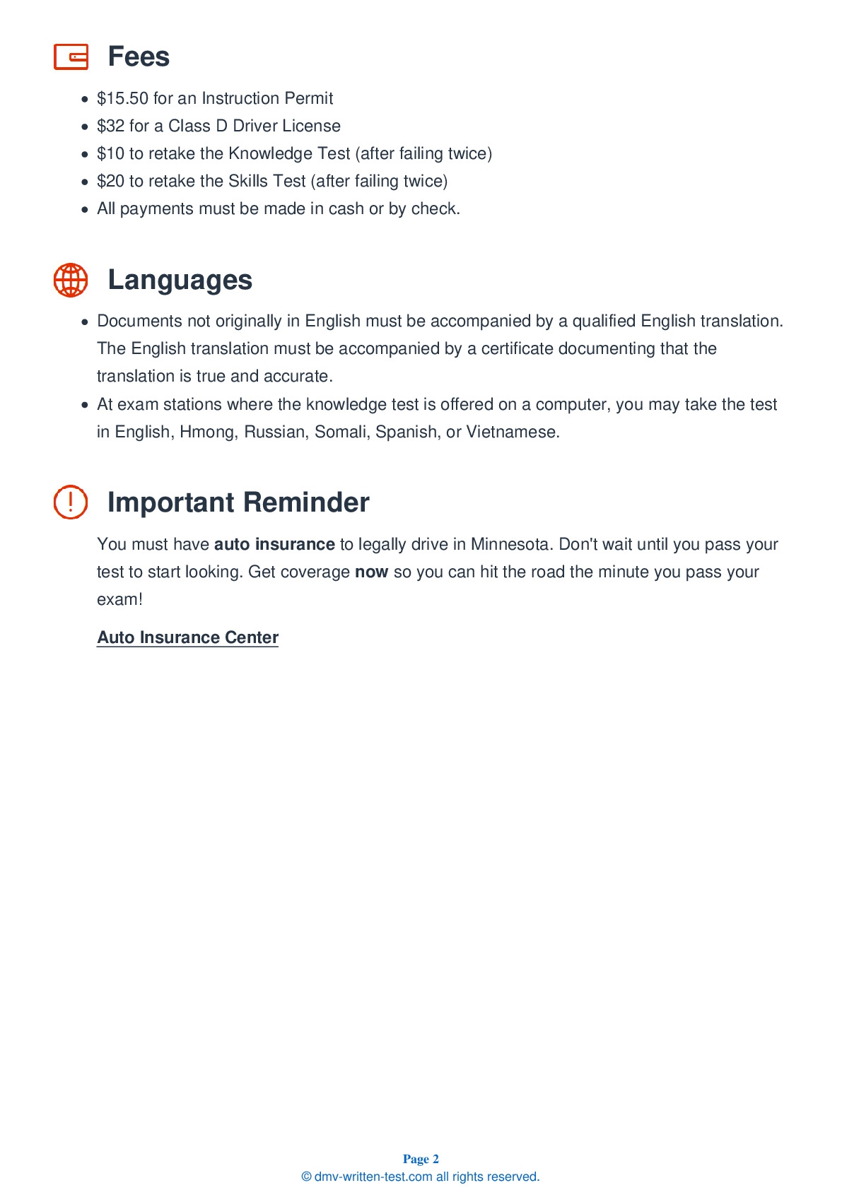 Mn Permit Test Study Guide Printable
