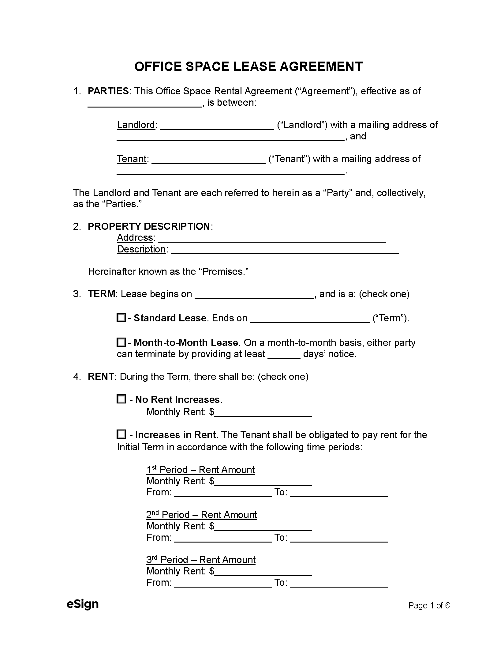 Free Printable Office Lease Signs