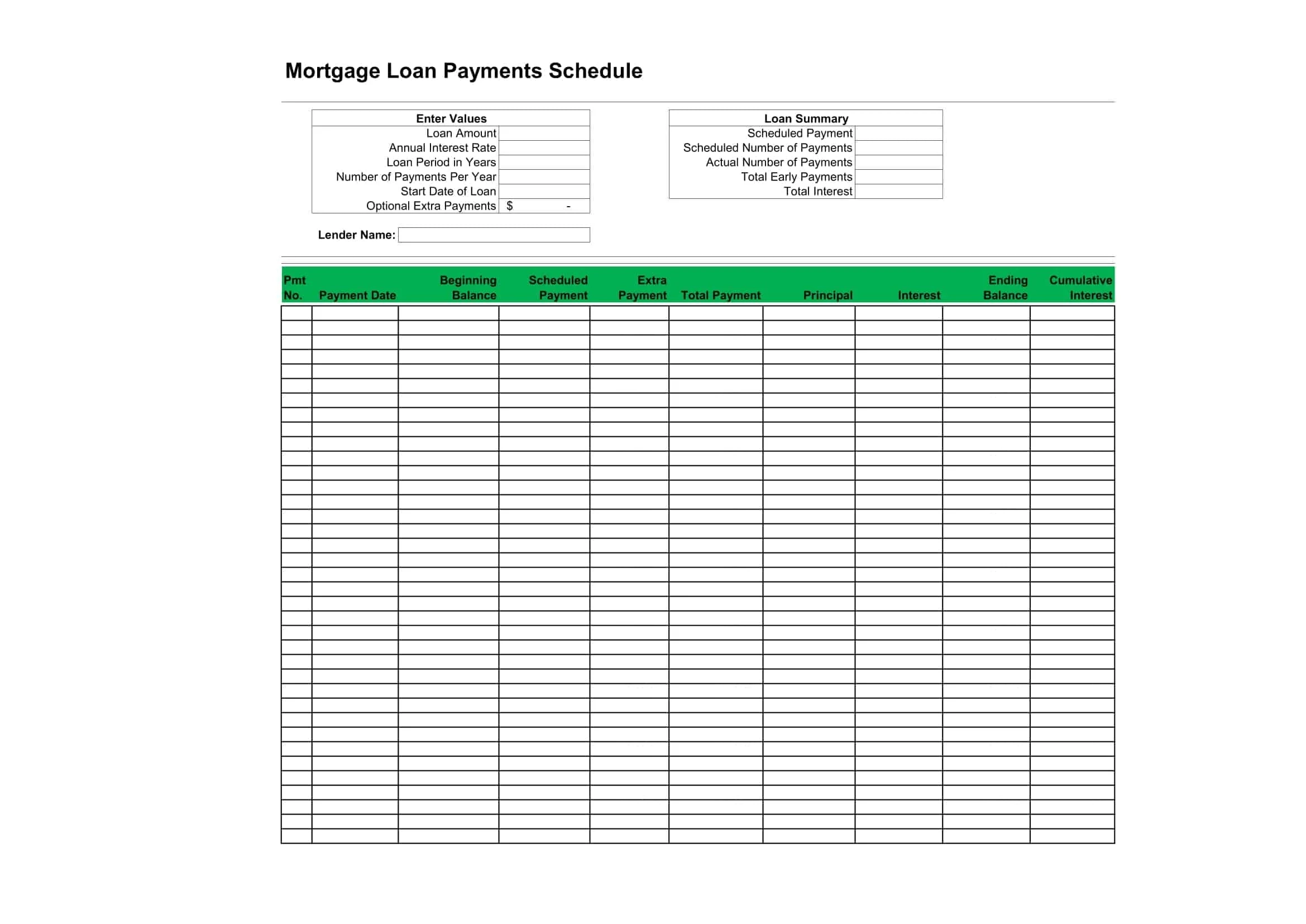 Free Printable Amortization Schedule Templates PDF Excel Free Printable Amortization Schedule Templates PDF Excel