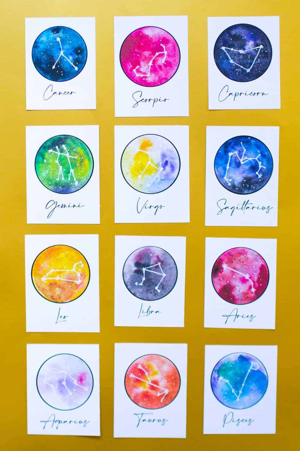 FREE PRINTABLE ASTROLOGY THEMED STAR SIGN ZODIAC TABLE NAMES Bespoke Bride Wedding Blog
