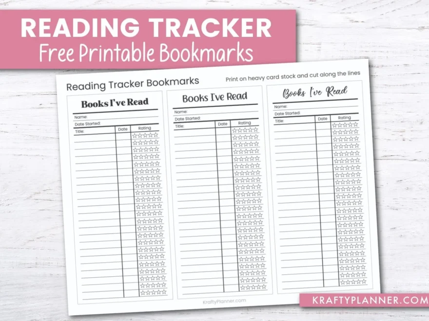 Free Printable Book Tracker Bookmarks To Chart Your Reading Journey Krafty Planner