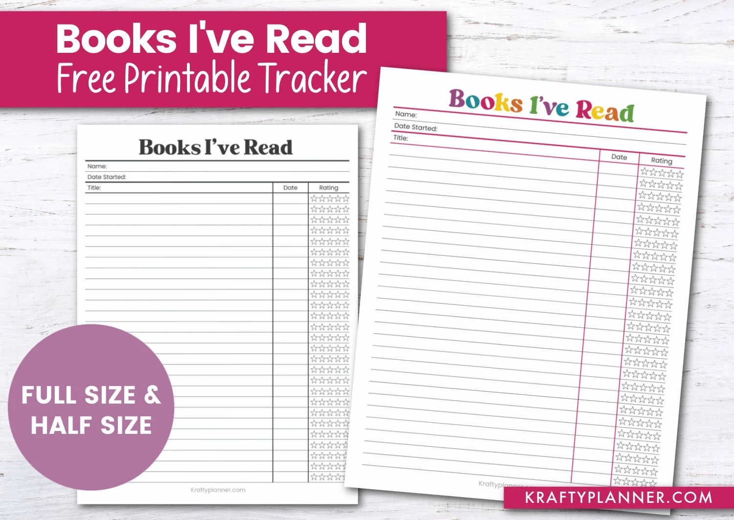Free Printable Reading List In Colors