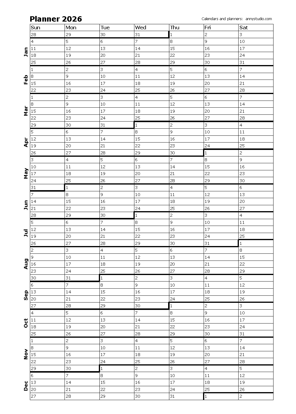 2025-2026 Calendar Printable Planner