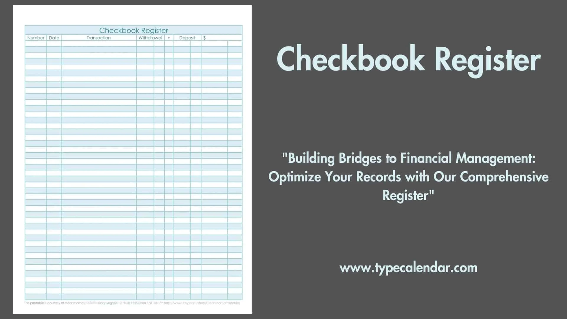 Easy Printable Check Book Reconciliation Sheet