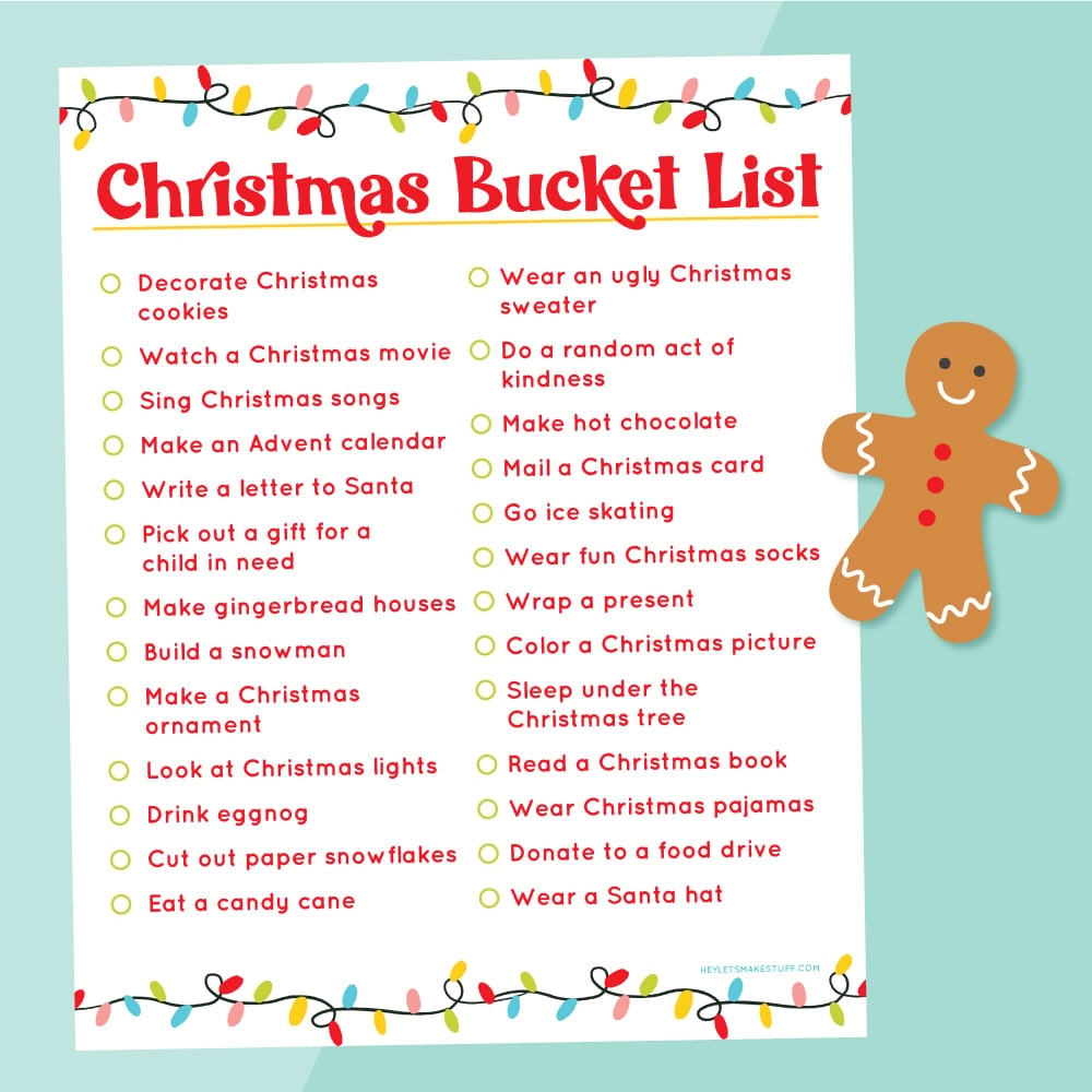 Free Printable Editable Christmas Bucket List