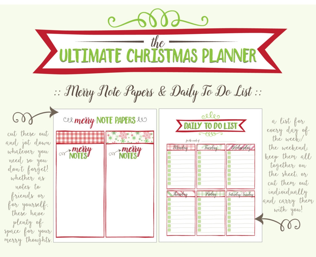Free Christmas Personal Planner Printable