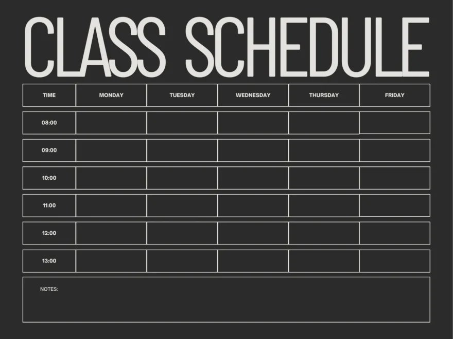 Free Printable Class Schedule Templates To Customize Canva