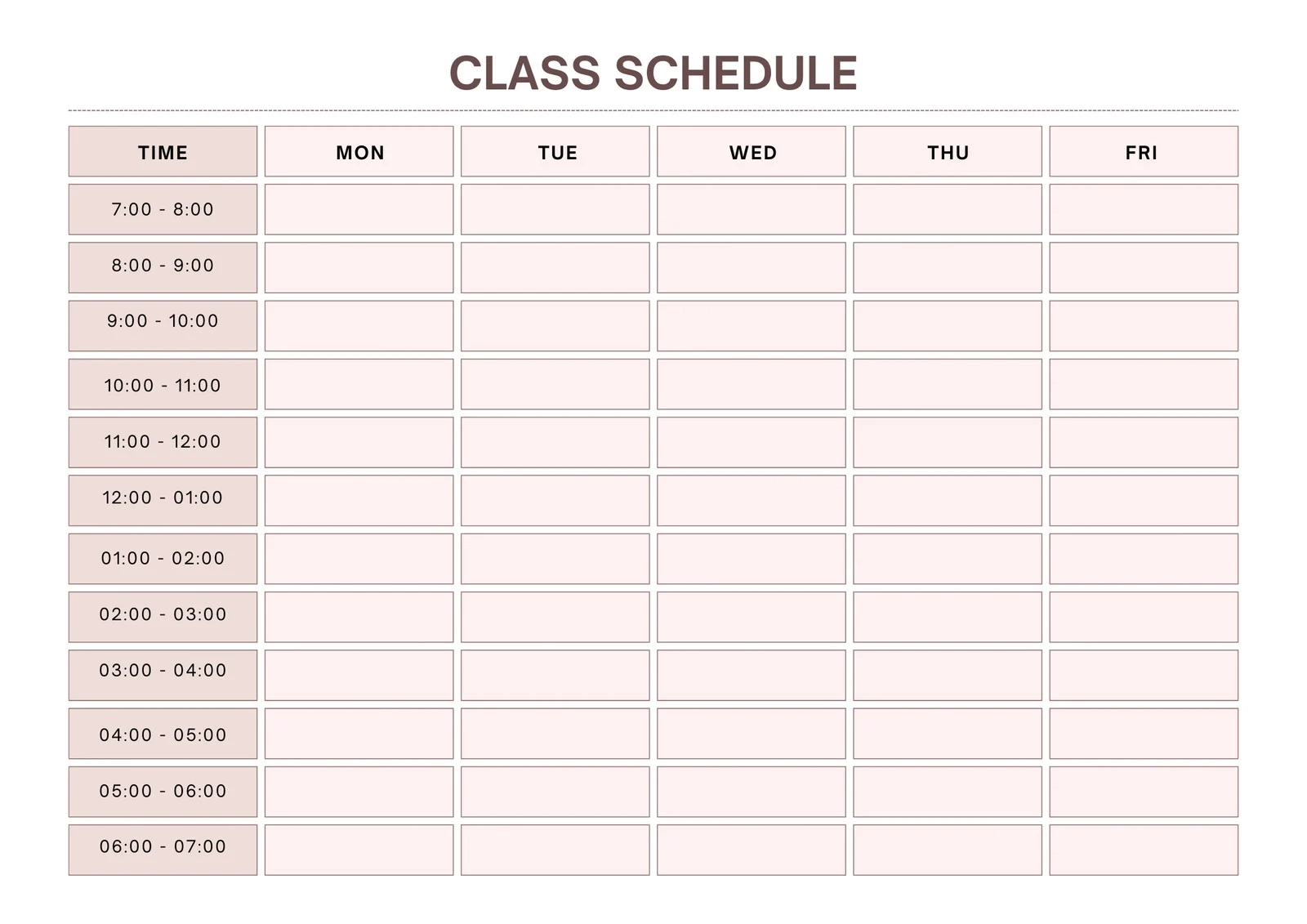 Free Printable Class Schedule Templates To Customize Canva