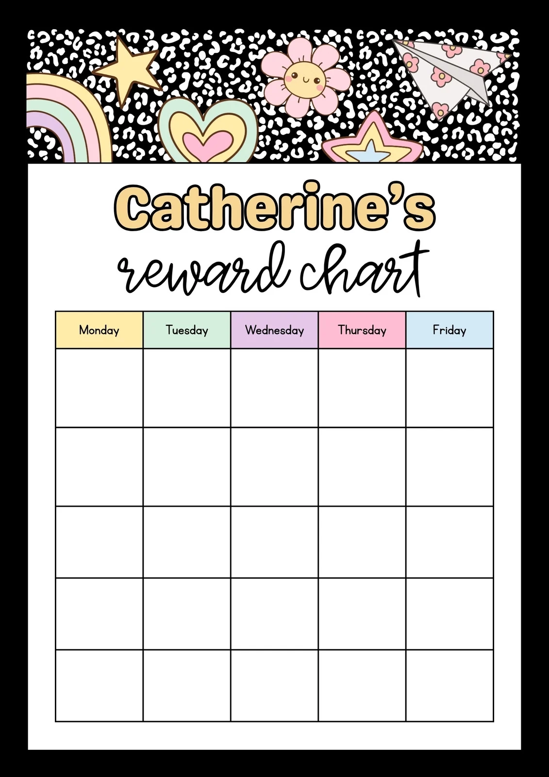 Monthly Sticker Chart Printable