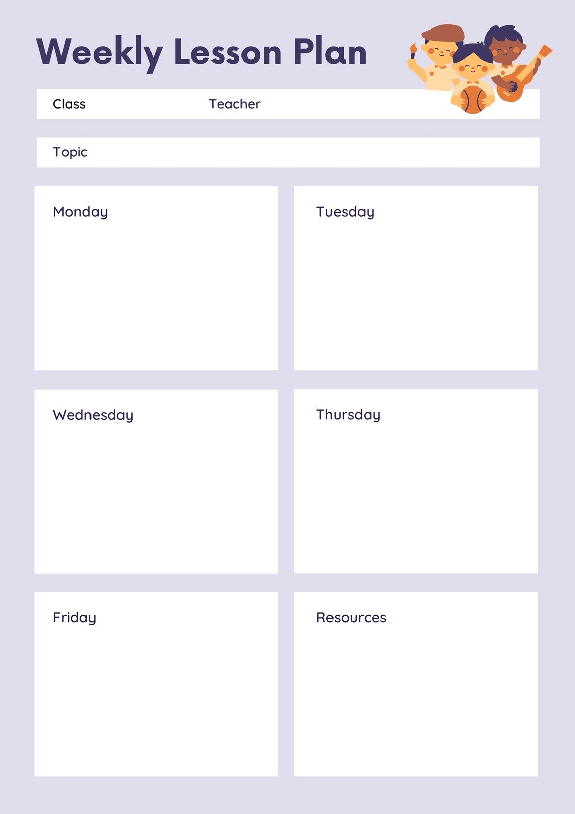 Free Lesson Planner Printable For Toddler