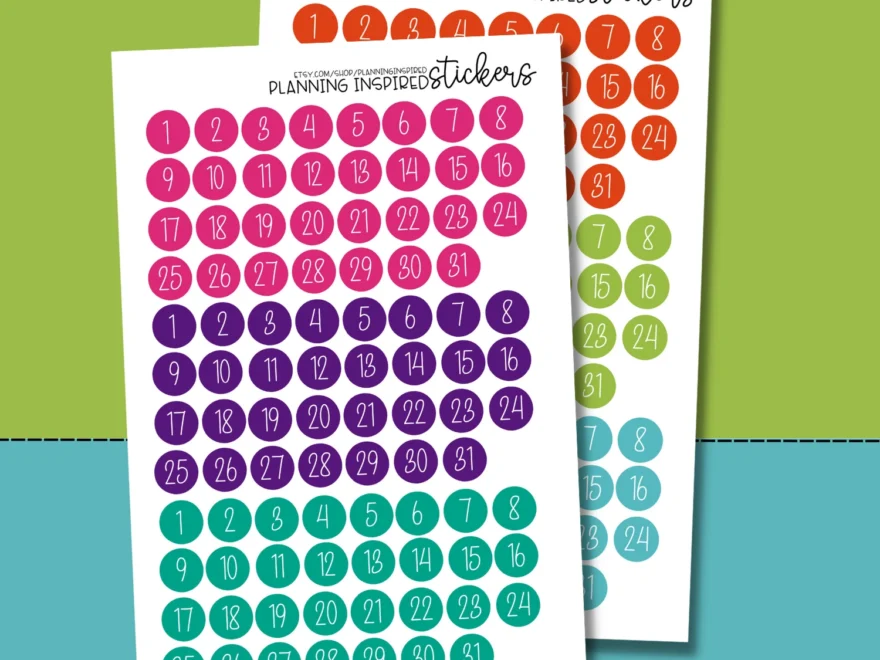 Free Printable Date Stickers Planning Inspired