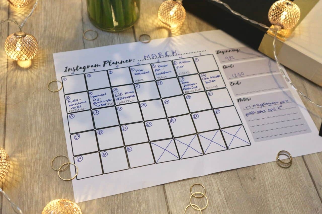 Free Printable Instagram Planner