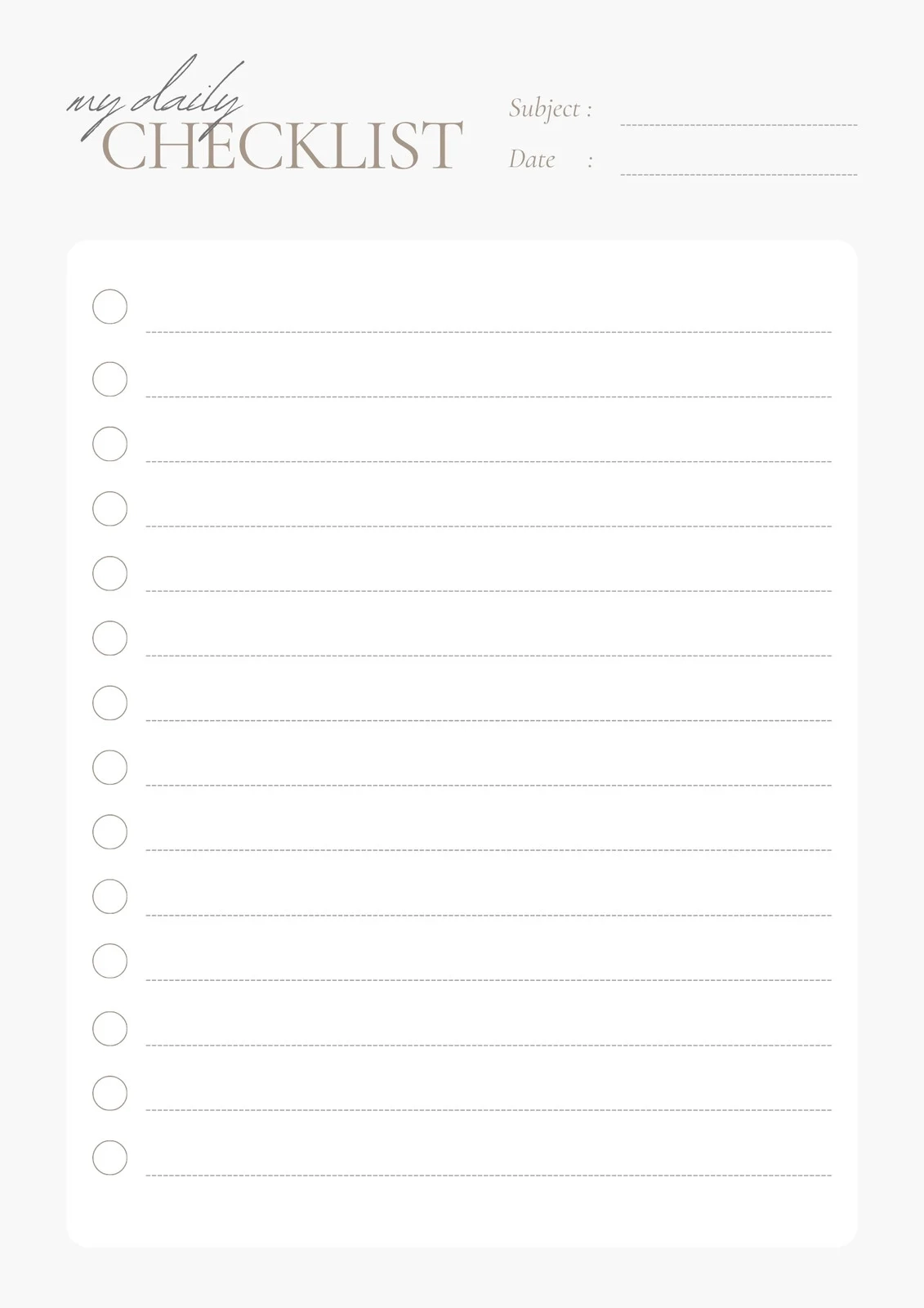 Free Printable Editable Daily Checklist Templates Canva