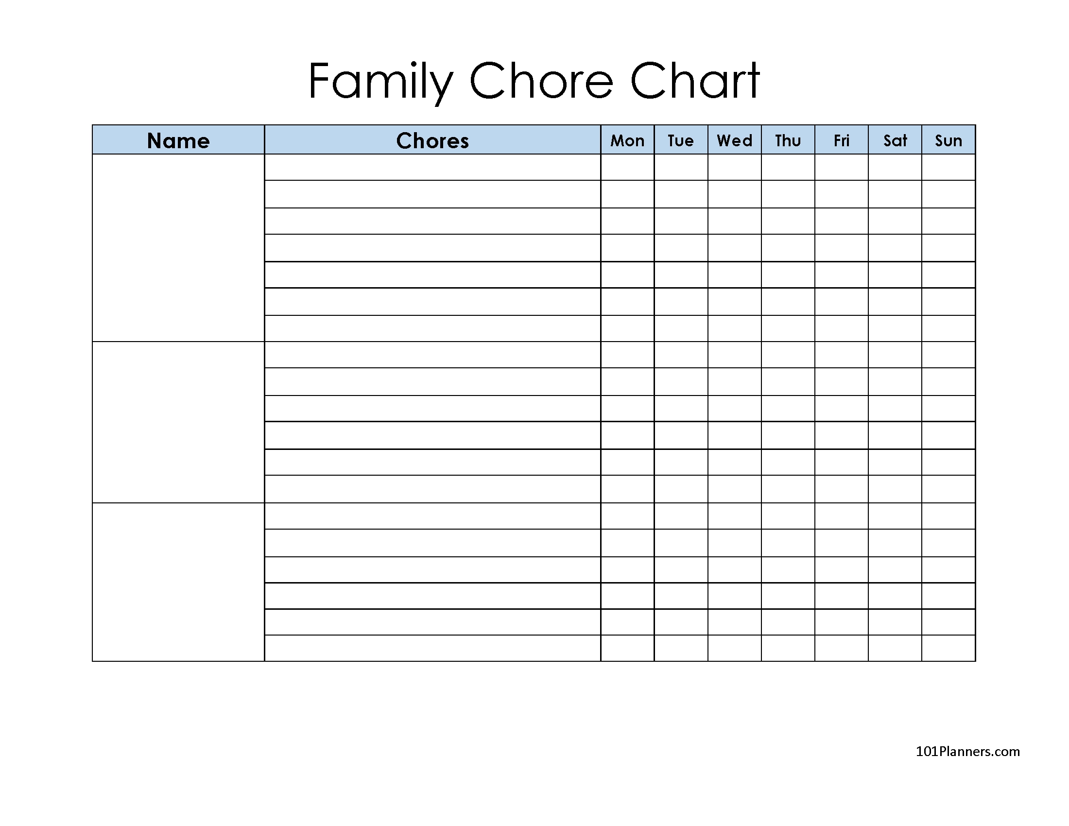 FREE Printable Family Chore Chart Many Templates Are Available FREE Printable Family Chore Chart Many Templates Are Available