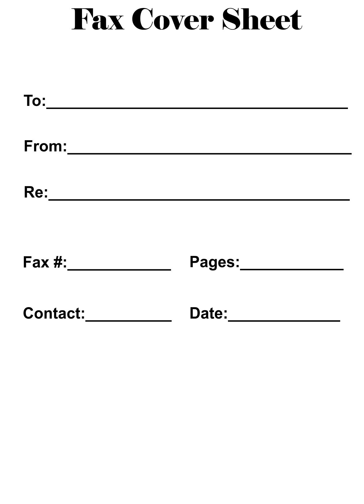 Free Fax Cover Sheet Template Printable
