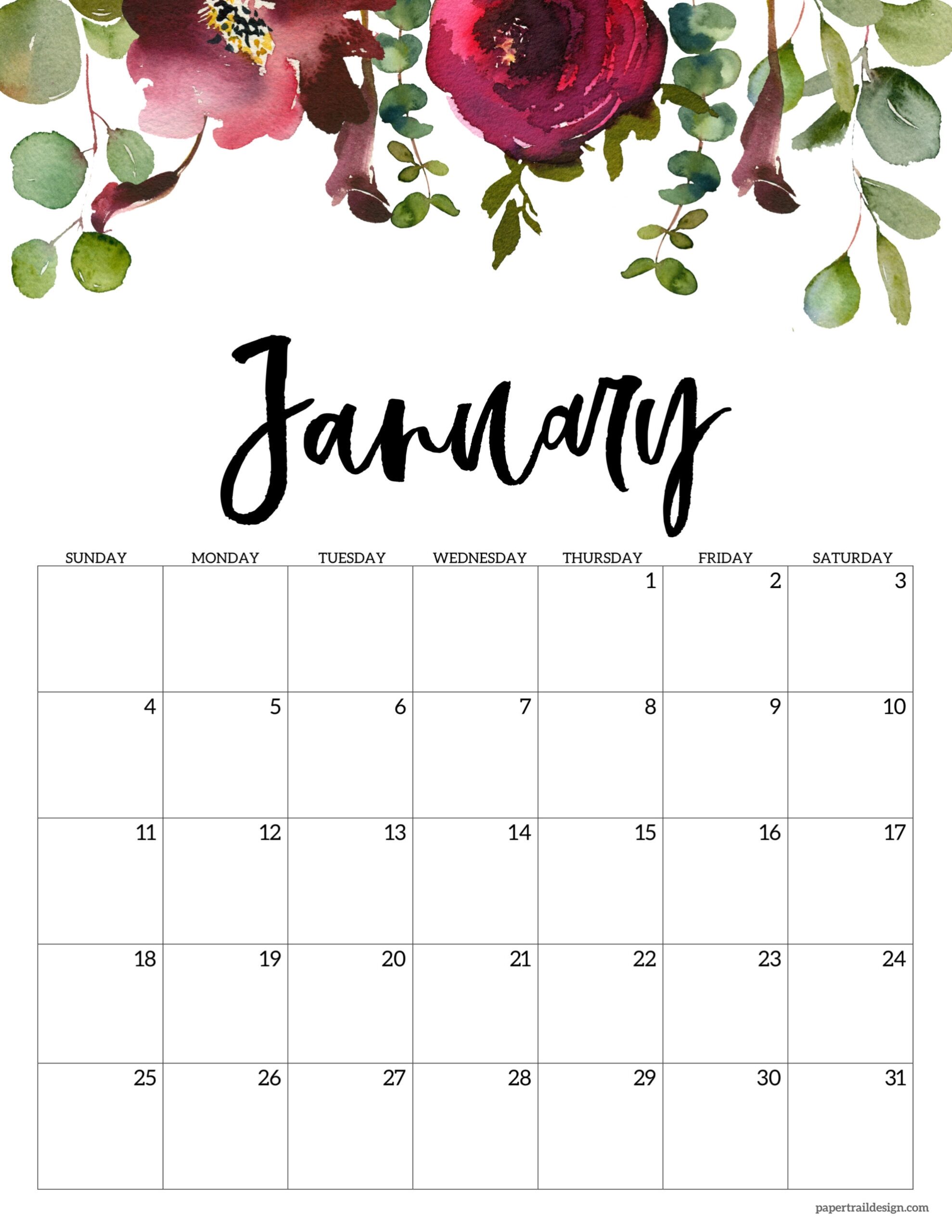 Free Floral Printable Planner 2026