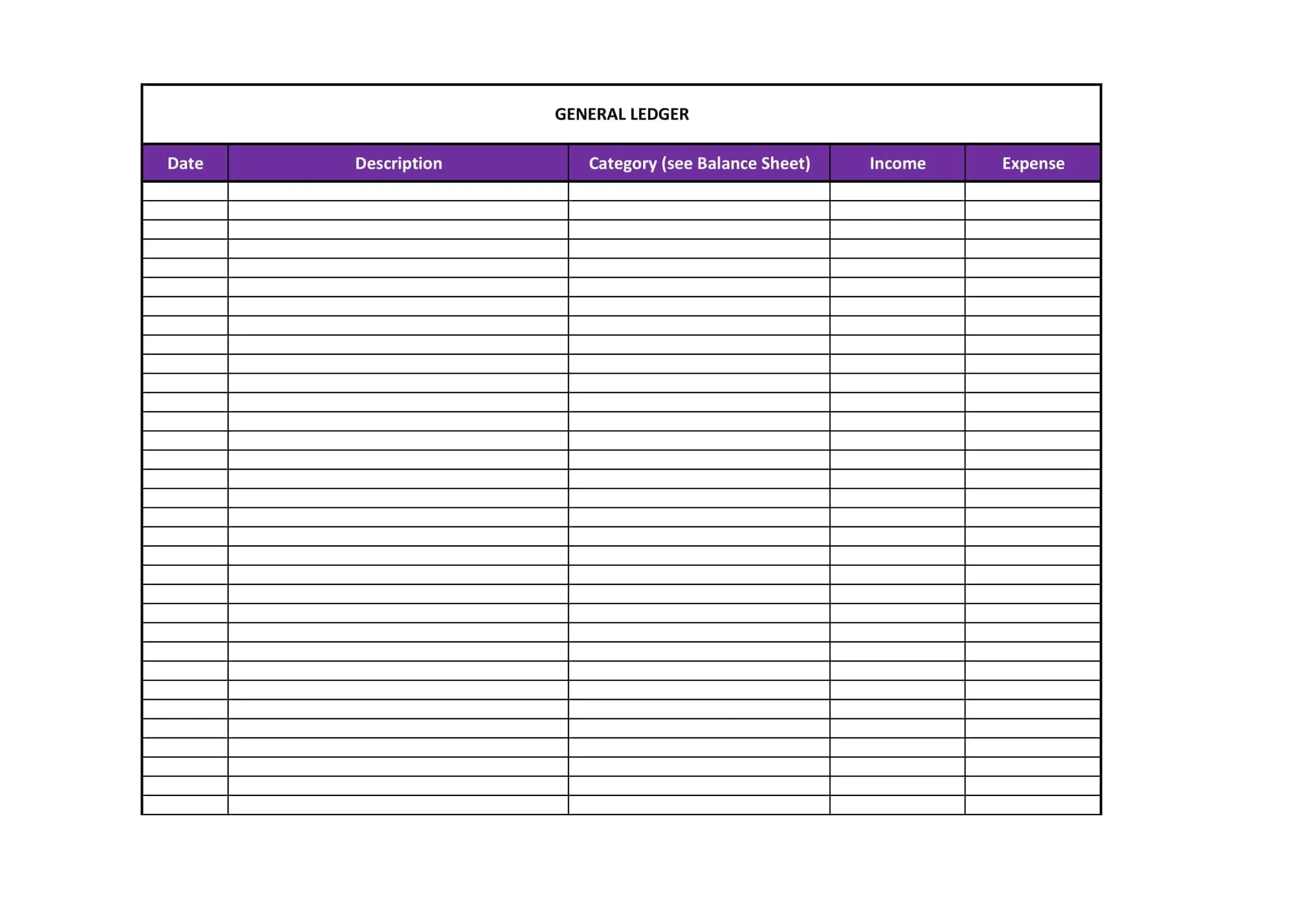 Free Printable Ledger Balance Sheet