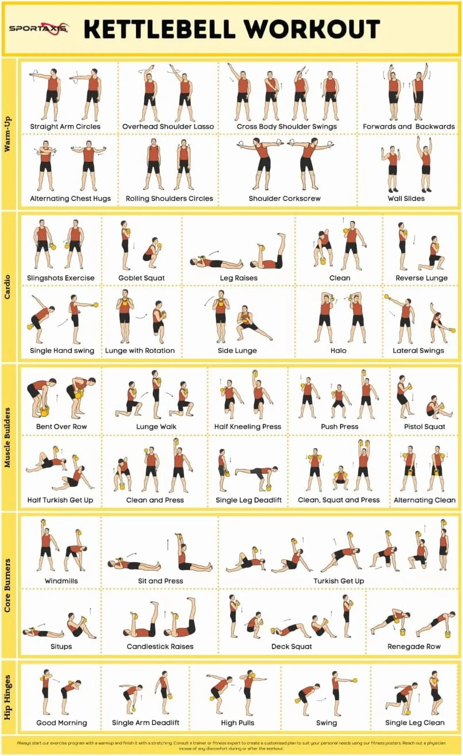 Free Printable Kettlebell Workout Chart
