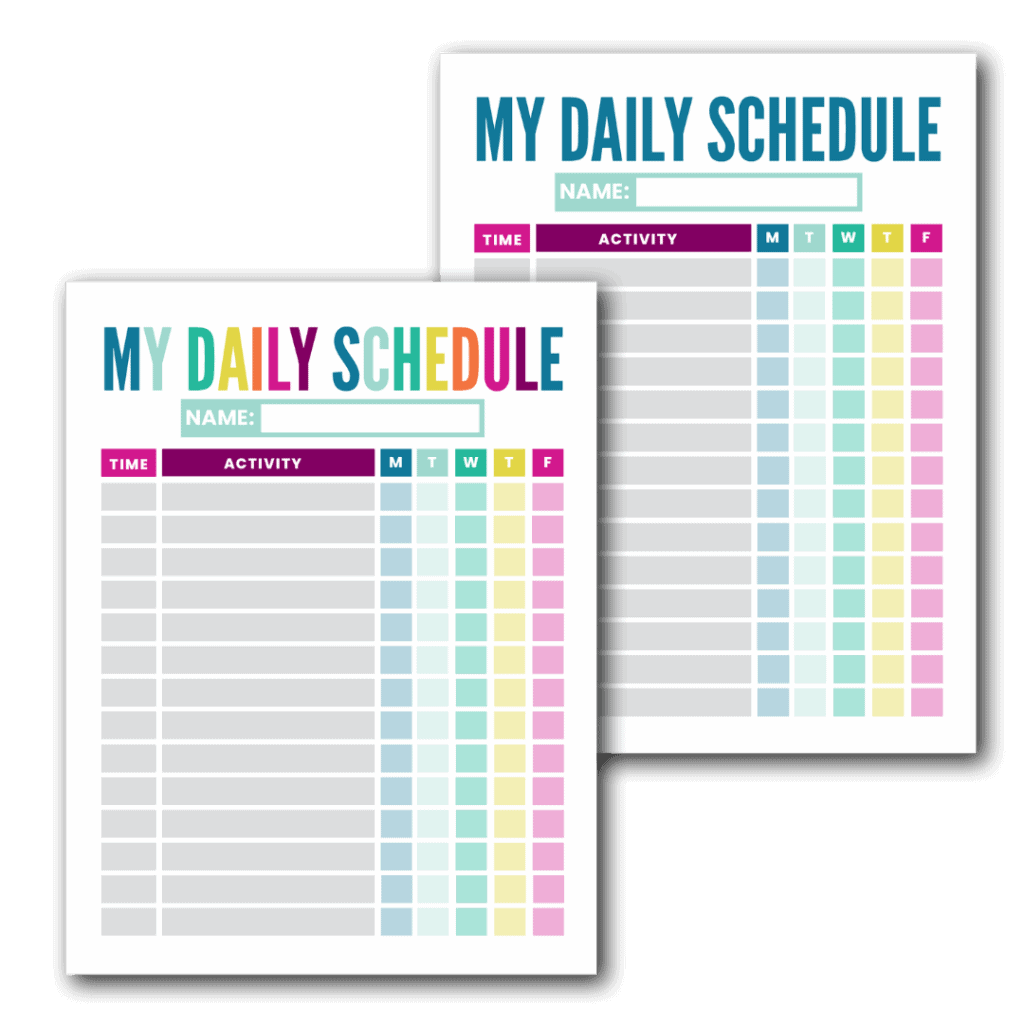 Printable Task Scheduler For Kids