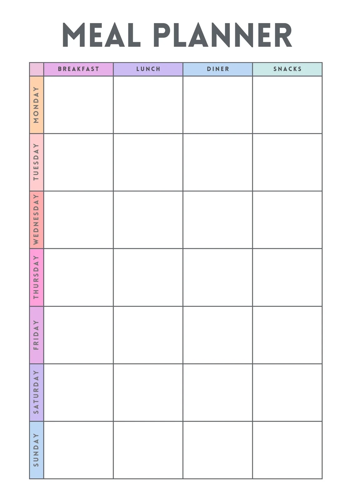 Free Printable Dinner Planner