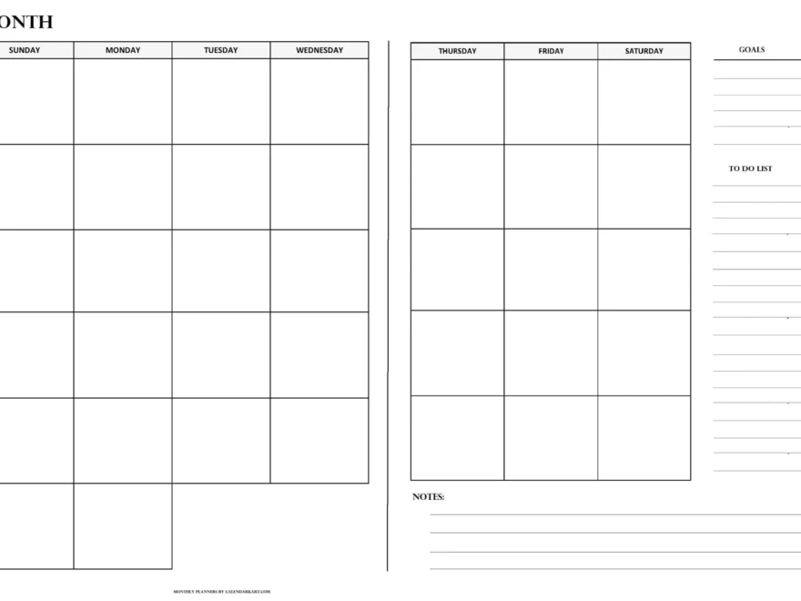 Free Printable Monthly Planner Templates CalendarKart