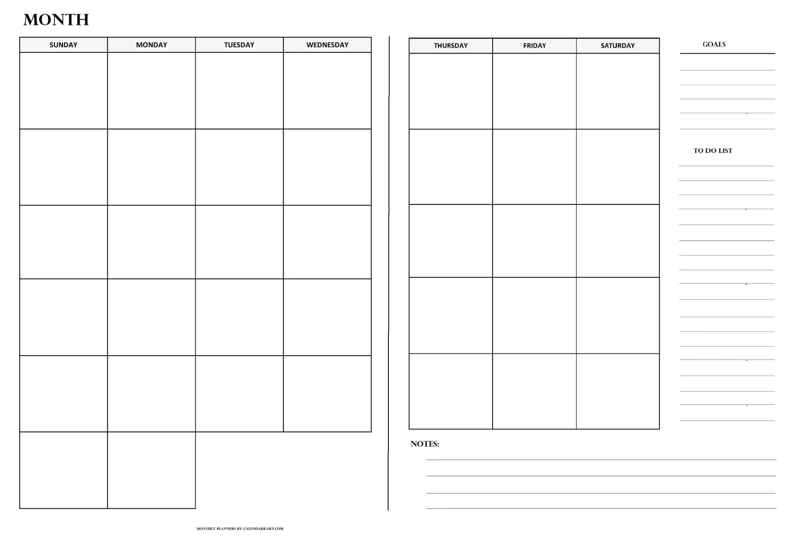 Printable Monthly Planner With Address Pages
