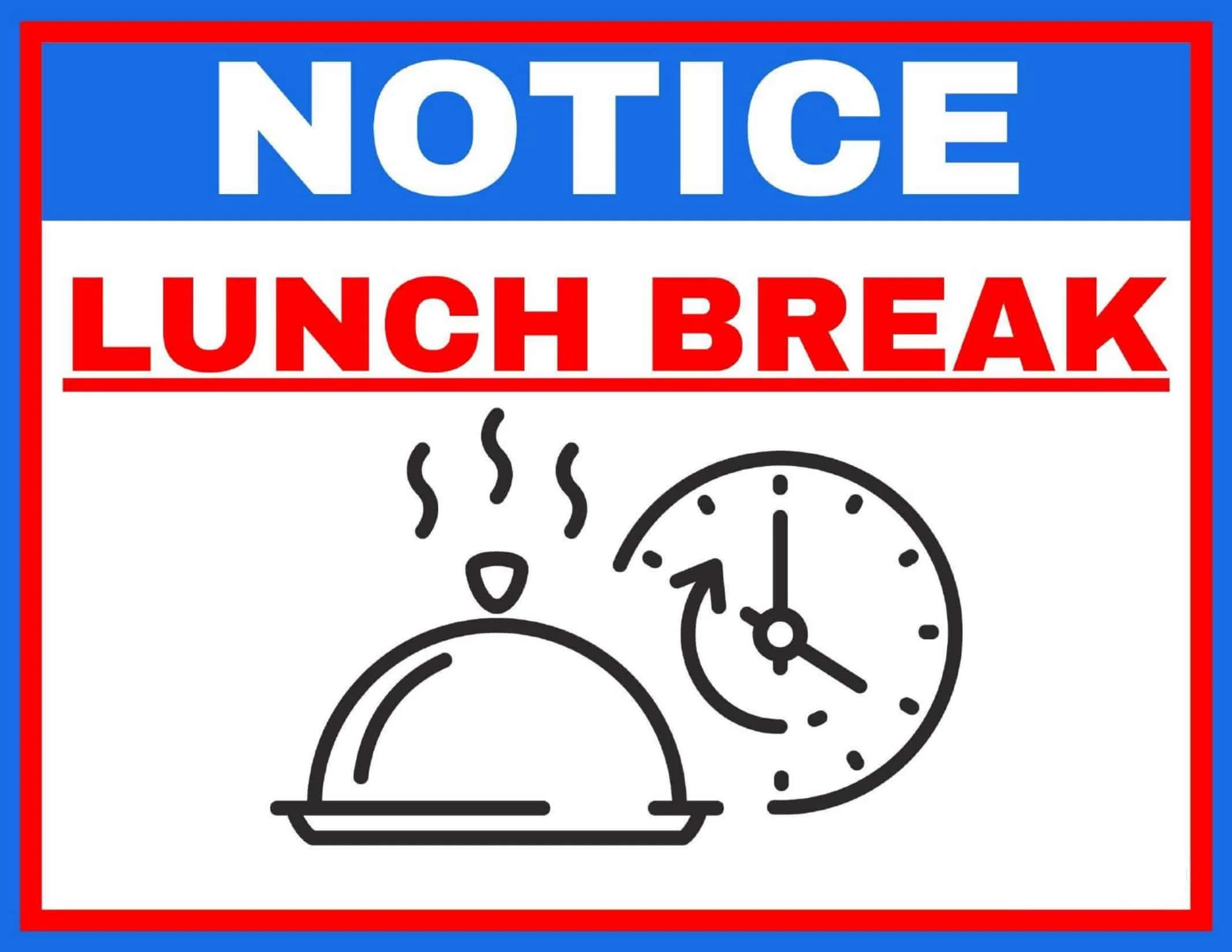 Free Printable Out To Lunch Sign Templates PDF Word 