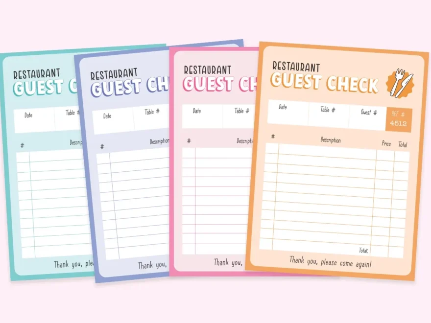 Free Printable Pretend Play Restaurant Guest Check Favorite Printables